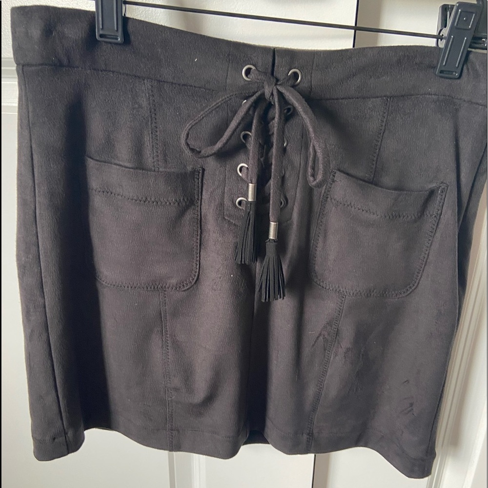 Soft suede mini skirt